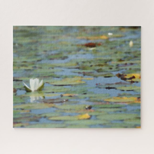 Wasserlilie Blume Wasserfarbe Jigsaw Puzzle (Horizontal)