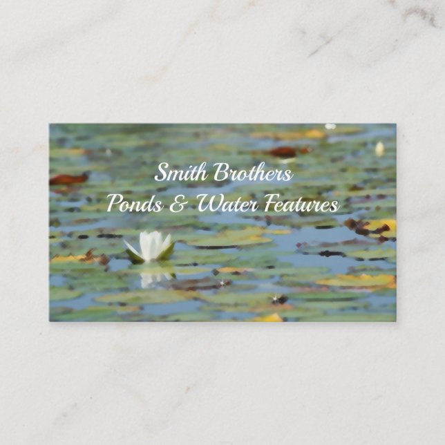 Wasserlilie Blume Wasserfarben Business Cards Visitenkarte (Vorderseite)