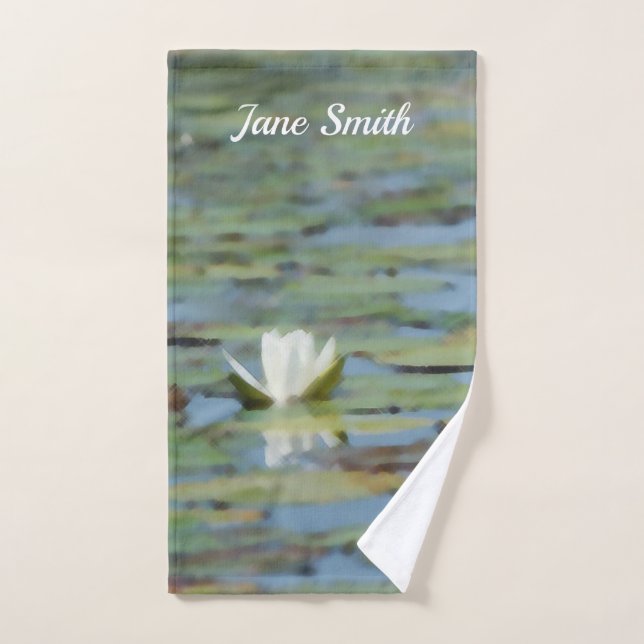 Wasserlilie Blume Wasserfarben Handtuch (Handtuch)