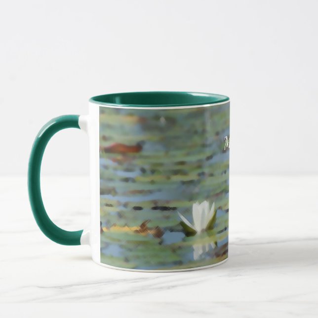 Wasserlilie Blume Wasserfarben Kaffee Tasse (Links)