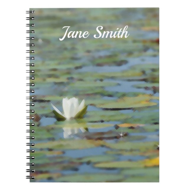 Wasserlilie Blume Wasserfarben-SpiralNotebook Notizblock (Vorderseite)