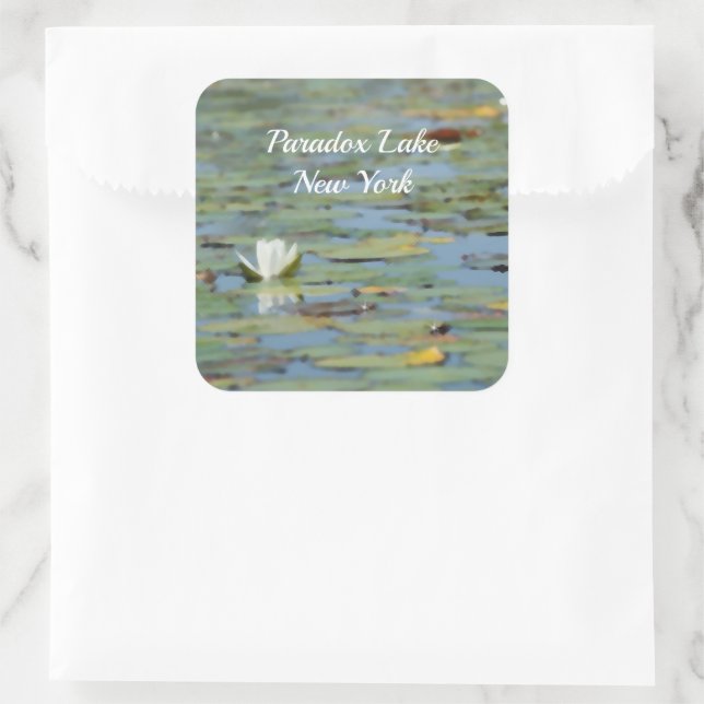 Wasserlilie Blume Wasserfarbenaufkleber Quadratischer Aufkleber (Tasche)