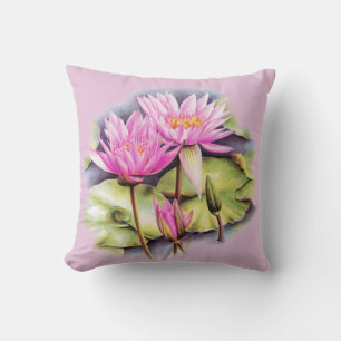 Wasserlilie feine Art rosa Kissen