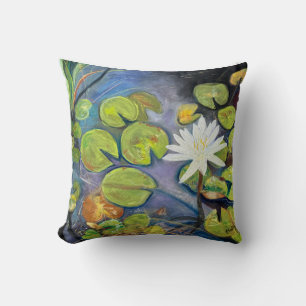 Wasserlilie in Blüte Wurfkissen Kissen