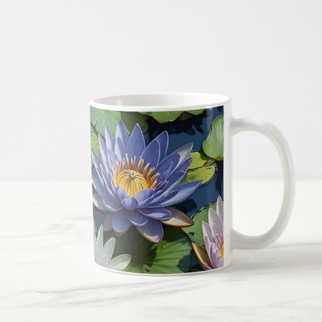 Wasserlilie lebendige Blume Kaffeetasse (Rechts)