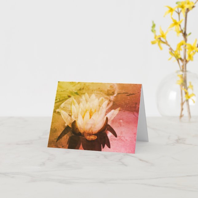 Wasserlilie Lotus Blume Art-Karte Karte (Gelbe Blume)