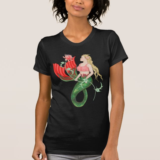 Wasserlilie Mermaid Fantasy T-Shirt (Vorderseite)