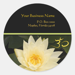 Wasserlilie, Om-Aufkleber Runder Aufkleber