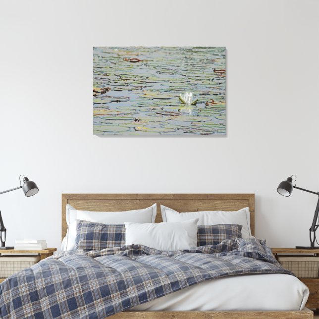 Wasserlilie Pond See Blume I Canvas Print Leinwanddruck (Insitu (Schlafzimmer))