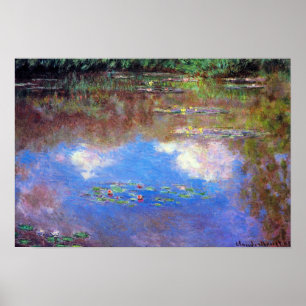 Wasserlilie Pond von Claude Monet, Vintage Kunst Poster