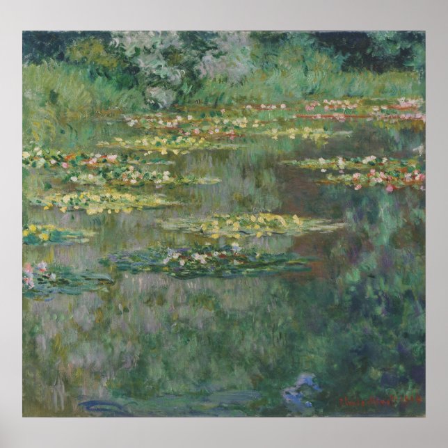 Wasserlilie Pond von Claude Monet, Vintage Kunst Poster (Vorne)