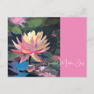 Wasserlilie, rosa Blume Postkarte
