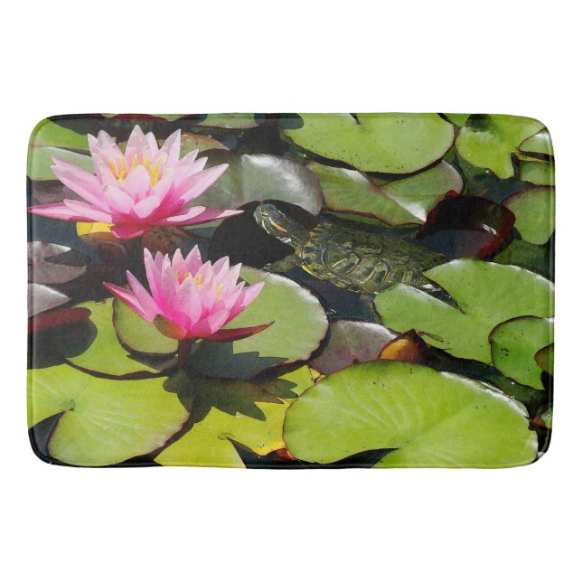 Wasserlilie-Teich Lilypads Badematte (Vorderseite)