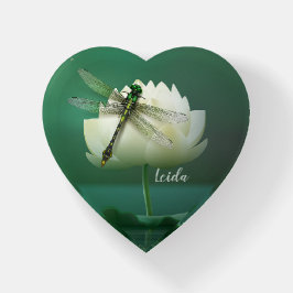 Wasserlilie und Libelle Briefbeschwerer