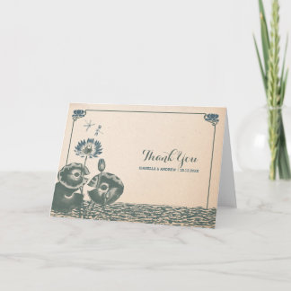 Wasserlilie und Libelle Dankeskarte