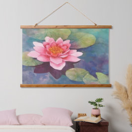 Wasserlilie Wandteppich Mit Holzrahmen