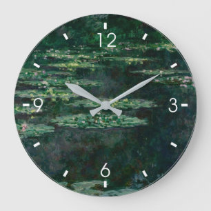 Wasserlilien (Claude Monet) Große Wanduhr