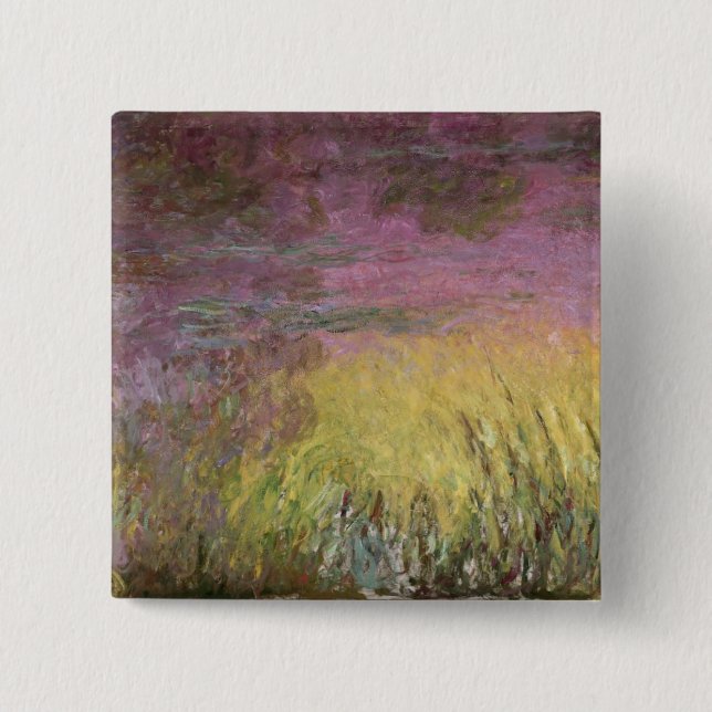 Wasserlilien Claudes Monet | am Sonnenuntergang Button (Vorderseite)