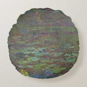 Wasserlilien Claudes Monet am Sonnenuntergang Rundes Kissen
