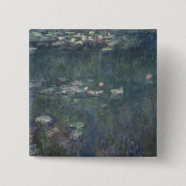Wasserlilien Claudes Monet |: Grüne Reflexionen Button (Vorderseite)