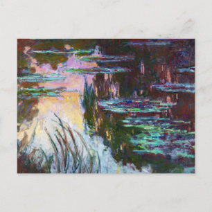 Wasserlilien, das Sun Claude Monet Postkarte