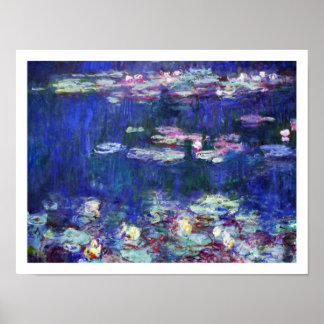 Wasserlilien des impressionistischen Malers Claude Poster
