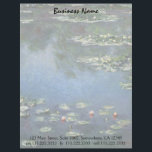 Wasserlilien durch Claude Monet, Vintage Blumen Briefkopf<br><div class="desc">Wasser-Lilien (1906) durch Claude Monet ist eine Blumenmalerei Vintage des Impressionismus der feinen Kunst Landschafts. Sie ist eine vieler Veränderungen der Wasserlilienmalereien, die Monet in seinem Blumengarten in Giverny, Frankreich malte. Wasserlilie-Blumen in einem Frühlingsjahreszeitteich. Über den Künstler: Claude Monet (1840-1926) war ein Gründer der französischen Impressionistmalereibewegung mit die meisten seinen...</div>