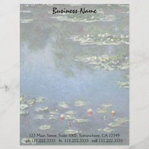 Wasserlilien durch Claude Monet, Vintage Blumen Briefkopf