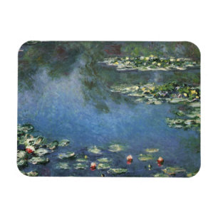 Wasserlilien durch Claude Monet, Vintage Blumen Magnet