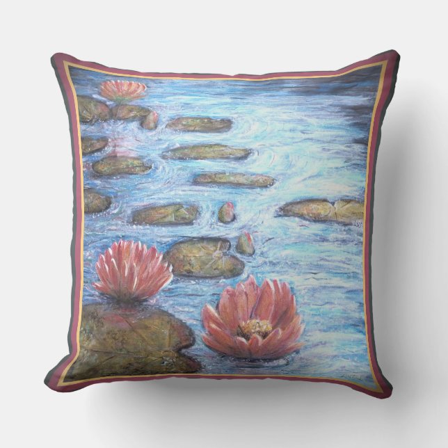 Wasserlilien Kissen (Vorderseite)
