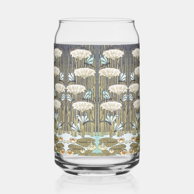 Wasserlilien, Libellen, Marsh Art Nouveau Dosenglas (Vorderseite)