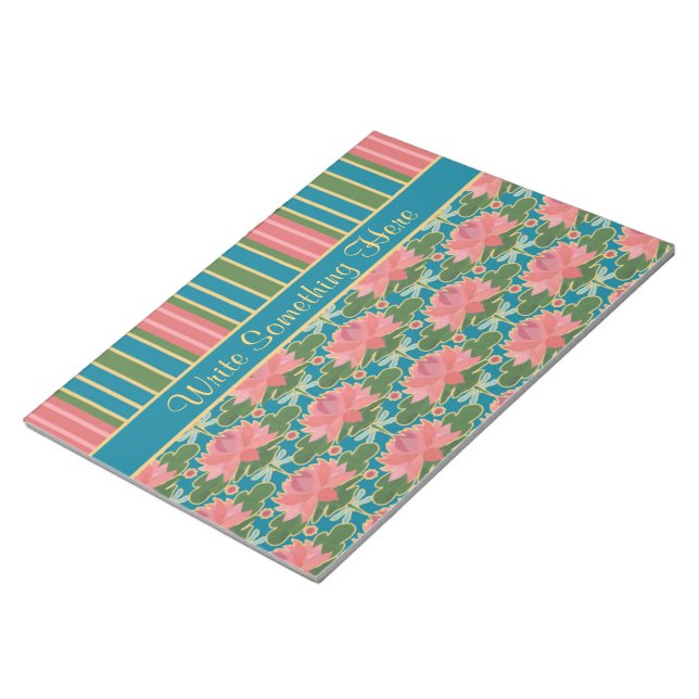 Wasserlilien, Libellen, Stripes Notepad, Jotter Notizblock (angewinkelt)
