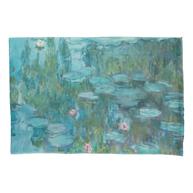 Wasserlilien, Ölgemälde der Kunst, Claude Monet Kissenbezug (Vorderseite)