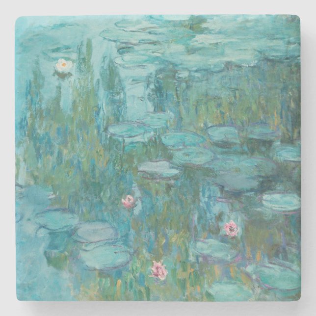 Wasserlilien, Ölgemälde der Kunst, Claude Monet Steinuntersetzer (Vorderseite)