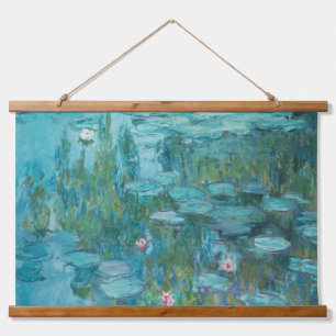 Wasserlilien, Ölgemälde der Kunst, Claude Monet Wandteppich Mit Holzrahmen