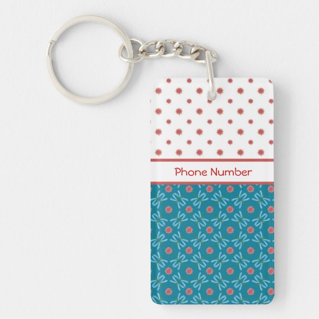 Wasserlilien und Libellen, kundenspezifischer Schl Schlüsselanhänger (Vorderseite)