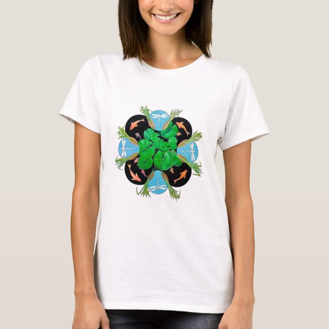 Wasserlilien und Rollen T-Shirt (Vorderseite)