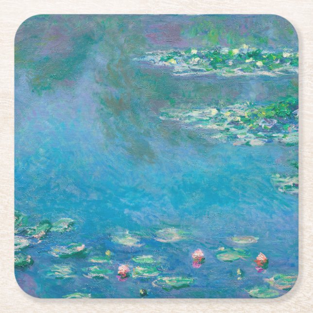 Wasserlilien von Claude Monet Kunstmalerei Rechteckiger Pappuntersetzer (Vorderseite)
