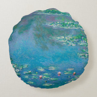 Wasserlilien von Claude Monet Kunstmalerei Rundes Kissen