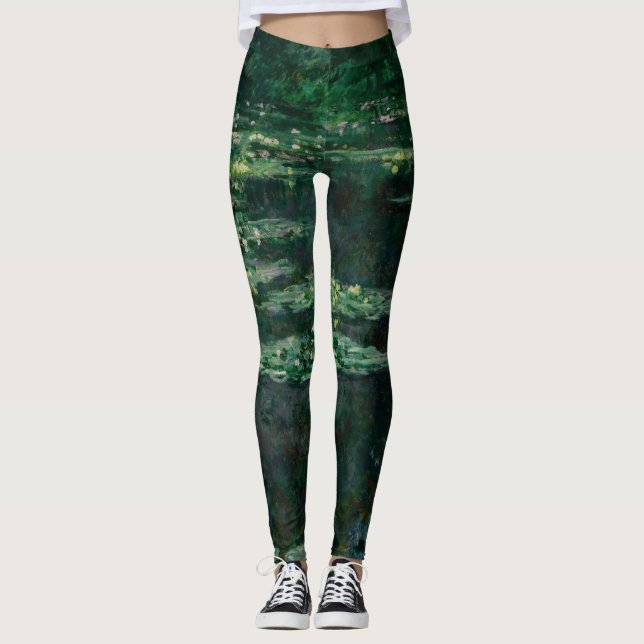 Wasserlilien (von Claude Monet) Leggings (Vorderseite)