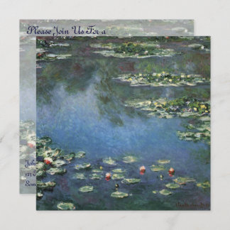 Wasserlilien von Claude Monet, Vintage Blume Einladung