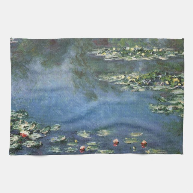 Wasserlilien von Claude Monet, Vintage Blume Geschirrtuch (Horizontal)
