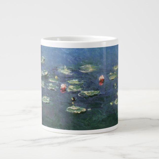 Wasserlilien von Claude Monet, Vintage Blume Jumbo-Tasse (Vorderseite)