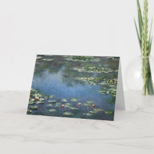 Wasserlilien von Claude Monet, Vintage Blume Karte