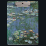 Wasserlilien von Claude Monet, Vintage Blume Klemmbrett<br><div class="desc">Wasserlilien (1916) von Claude Monet. Water Lilies ist ein Vintager Impressionismus schöne Kunst Blumenbild. Monets Blumengarten im Frühjahr in Giverny, Frankreich. Diese Landschaft ist eine von vielen Variationen von Wasserliliengemälden, die Monet von seinem Teich gemalt hat. Über den Künstler: Claude Monet (1840-1926) war Gründer der französischen impressionistischen Malerei, wobei die...</div>