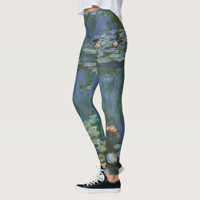 Wasserlilien von Claude Monet, Vintage Blume Leggings (Links)