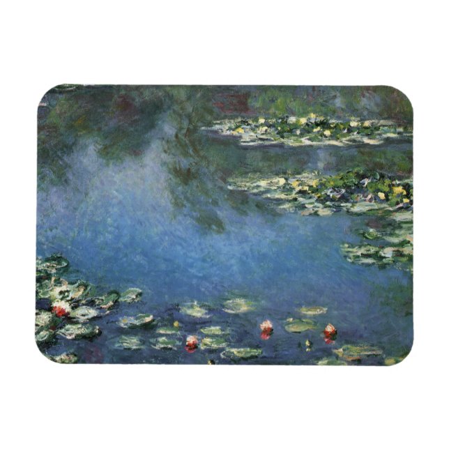 Wasserlilien von Claude Monet, Vintage Blume Magnet (Horizontal)