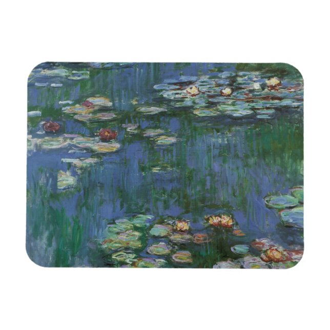 Wasserlilien von Claude Monet, Vintage Blume Magnet (Horizontal)