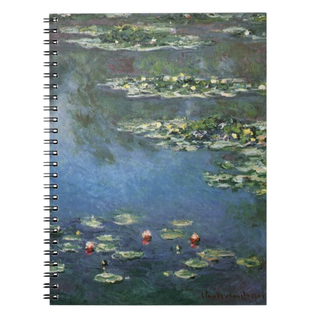 Wasserlilien von Claude Monet, Vintage Blume Notizblock (Vorderseite)