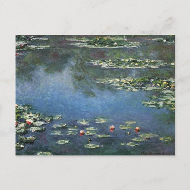 Wasserlilien von Claude Monet, Vintage Blume Postkarte (Vorderseite)